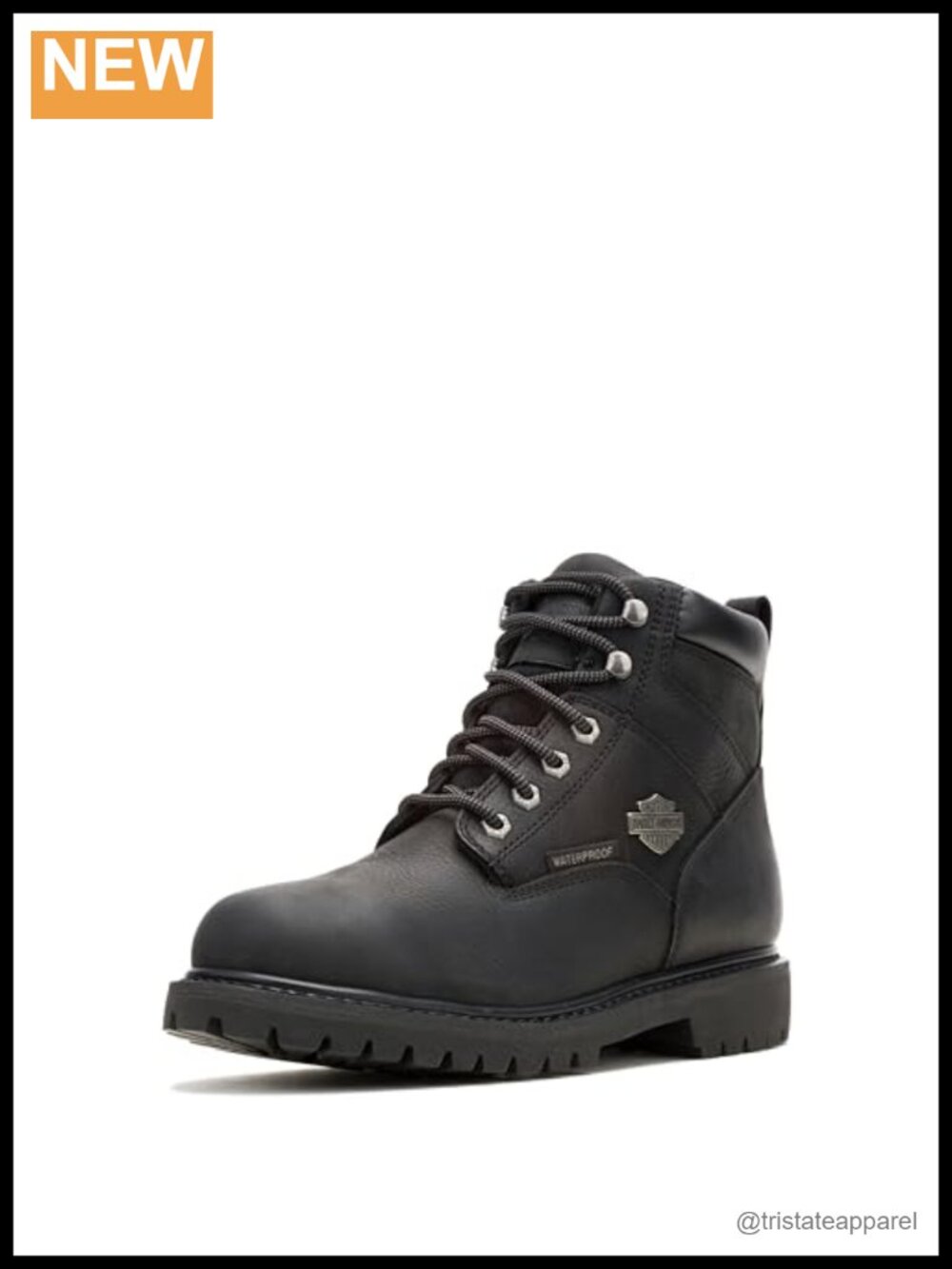 Waterproof Full Grain Leather Motorcycle Soft Toe Ankle Boots